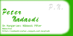 peter nadasdi business card