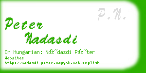 peter nadasdi business card